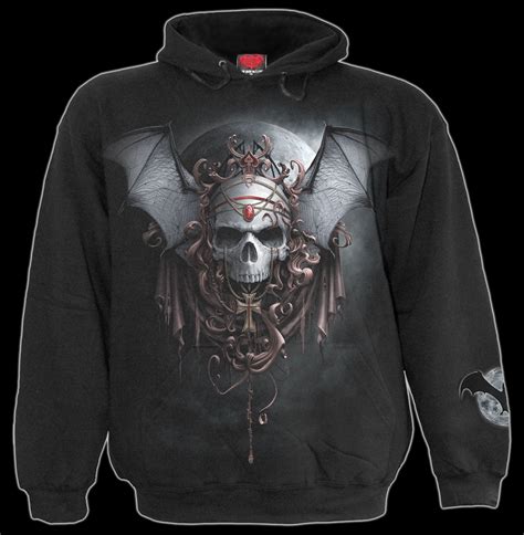 Totenkopf Kapuzenpullover Goth Nights Kapuzenpullover Spiral