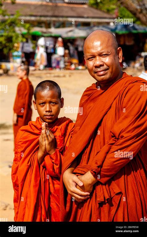 Buddhist Monks At Angkor Wat Siem Reap Siem Reap Province Cambodia