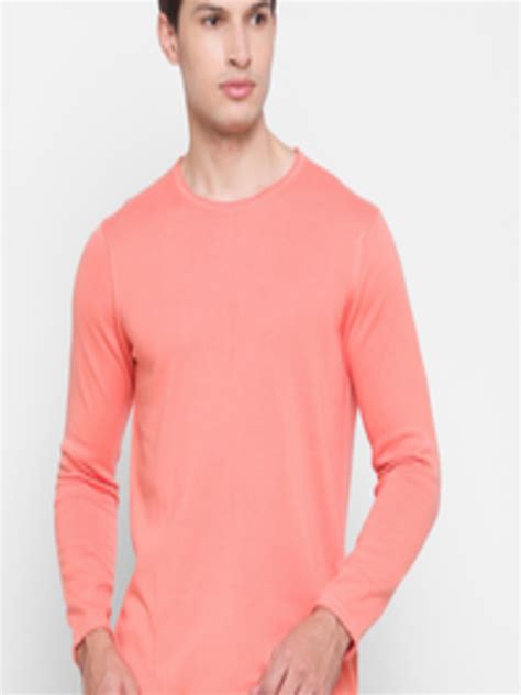 Buy Spykar Men Peach Coloured Pullover Pure Cotton Sweater Sweaters For Men 15141546 Myntra