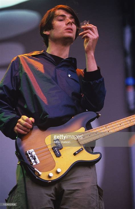 Bassist Alex James Of Blur Performs On Stage At The Rds Showgrounds