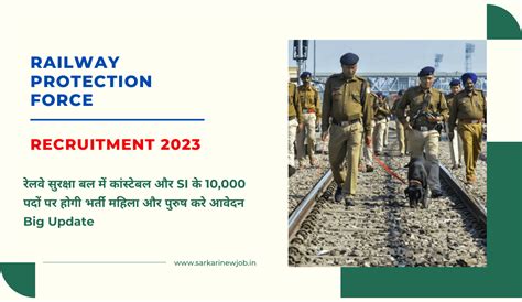 Rpf Recruitment 2023 रेलवे सुरक्षा बल में कांस्टेबल और Si के 10000