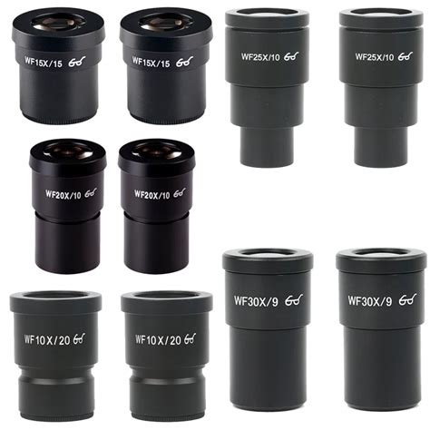 2pcs WF10X WF15X WF20X WF25X WF30X Microscope Eyepiece For Stereo ...