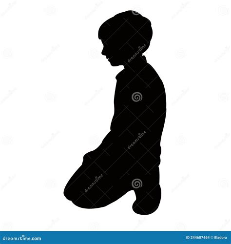 Un Vecteur Silhouette Du Corps Assis Enfant Illustration De Vecteur