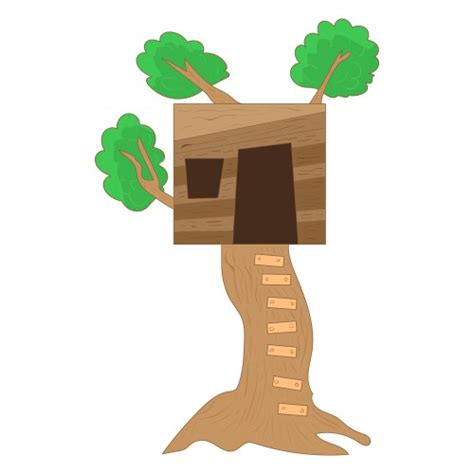 Beautiful Tree House Cartoon Royalty Free Vector Image