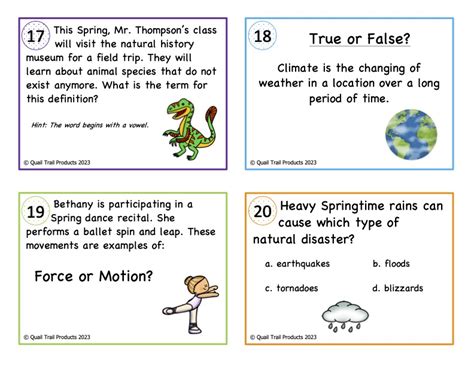 Grade 3 Springtime Science Task Cards - Create Your Homeschool
