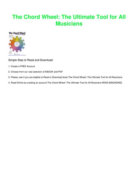 PPT PDF BOOK The Chord Wheel The Ultimate Tool For All Musicians