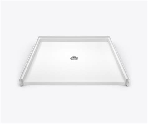 Xsb Bf Acrylx Alcove Shower Base With Center Drain In White