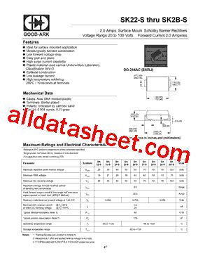 SK25 S Datasheet PDF GOOD ARK Electronics