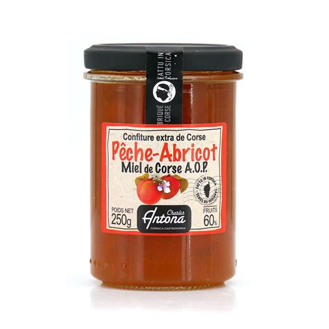 Confiture extra de Corse bio Pêche abricot miel Charles Antona