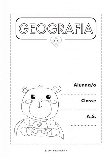 Copertina Quaderno Di Geografia Stampa Gratis Portalebambini It