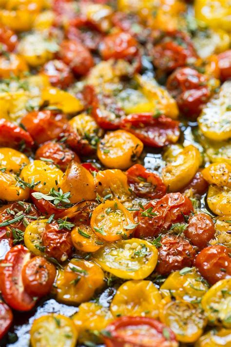 Garlic Herb Roasted Tomatoes Recipe Recipes Roasted Tomatoes Vegetable Recipes