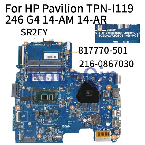 Kocoqin Laptop Motherboard For Hp Tpn I119 240 246 G4 14 Am 14 Ar I5