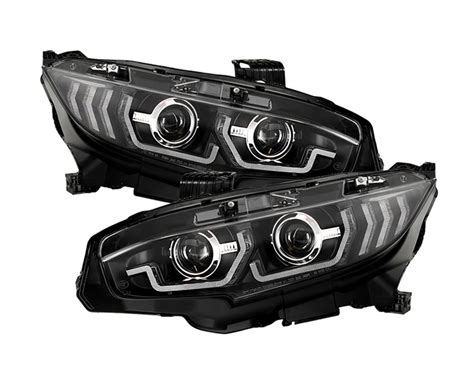 Spyder Auto Apex Series Black High Power Led Module Equipped Headlights