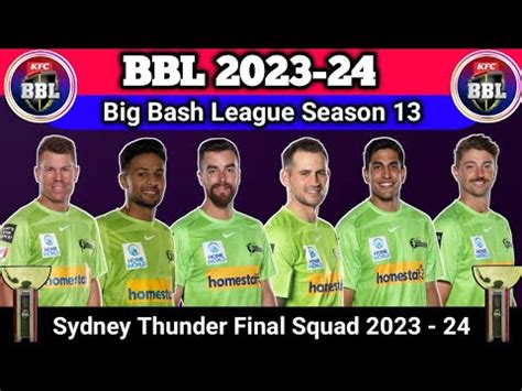 Bbl Sydney Thunder Squad Big Bash League Bbl Season