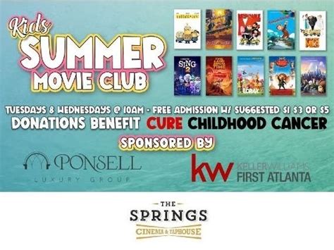 Popular Kids Summer Movie Club Back At The Springs Cinema And Taphouse