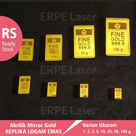 Jual Replika Logam Mulia Emas Batangan Akrilik Mirror Gold Untuk Craft