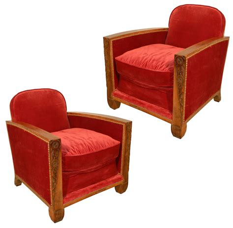 Pair Walnut Art Deco Club Chairs Or Arm Chairs Modernism