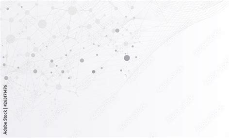 Abstract Futuristic Connecting Dots And Line On White Color Background