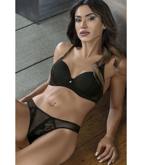 Conjunto Taza Soft Sin Push Up De Microtul Con Detalle De Puntilla Y