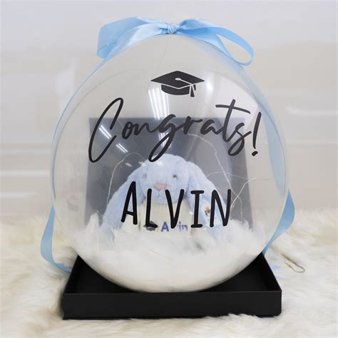 Personalised Name Plain Gift Balloon Inch Clear Graduation Design