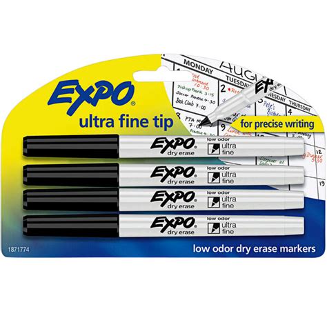 Expo Black Low Odor Ultra Fine Point Dry Erase Marker Pack