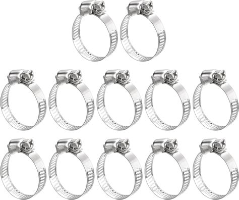 Amazon Uxcell Worm Gear Hose Clamp 12pcs 3 4 1 1 4 Adjustable