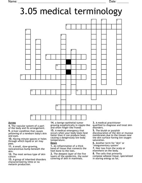 Medical Terminology Crossword Wordmint