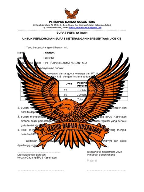 4 Format Surat Pernyataan Permohonan Surat Keterangan Pdf