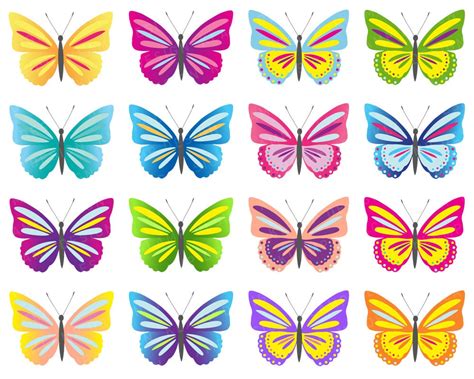 Butterfly Clip Art, Digital Butterflies Clipart, Colorful Butterflies Clipart, Scrapbook ...