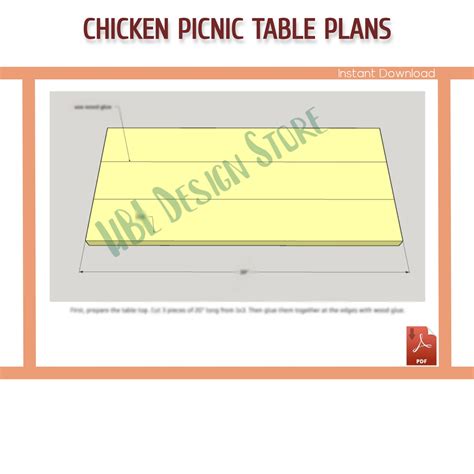 Chicken Picnic Table Plans DIY Chicknic Table Plans Download PDF - Etsy