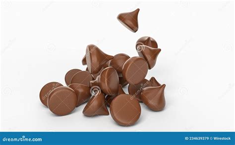 Illustration of Chocolate Chips on a White Backgrou Stock Illustration ...