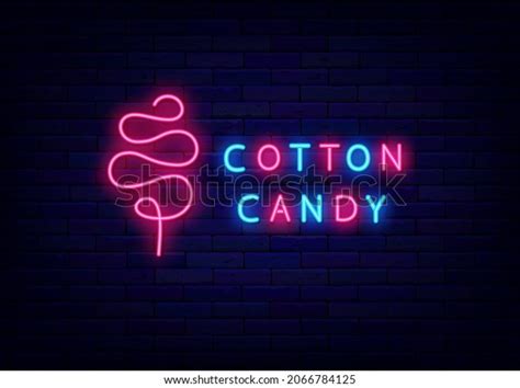 Cotton Candy Neon Sign Sweet Bar Stock Vector Royalty Free 2066784125