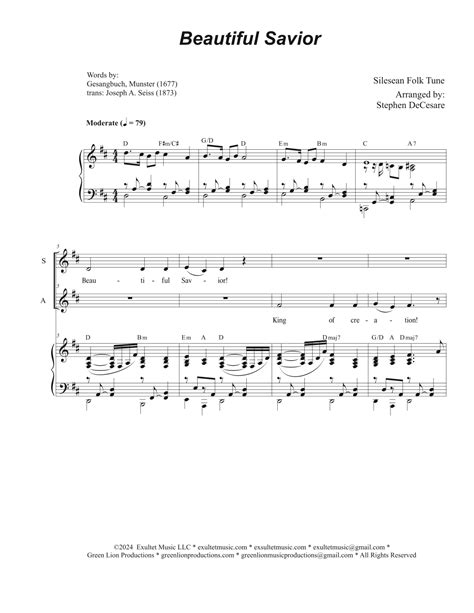 Beautiful Savior Duet For Soprano And Alto Solo Arr Stephen Decesare By Stephen Decesare