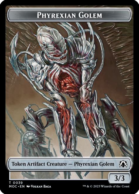 Phyrexian Golem Phyrexian Horror Double Sided Token Commander