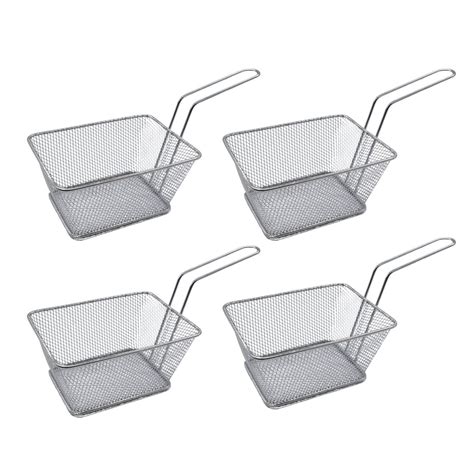 Elegant and Handy Rectangular Steel Frying - Chip Basket - 14 x 11 x ...