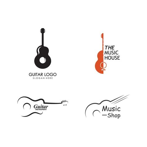 Guitar Musical Instrument Logo Template With Simple Shape 22057719