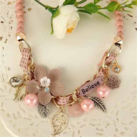 Buy Luxury Imitation Pearl Necklace Flower Leaf Party Birthday Jewelry