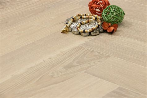 Prime Engineered Flooring Oak Herringbone Sunny White Brushed Uv Oiled