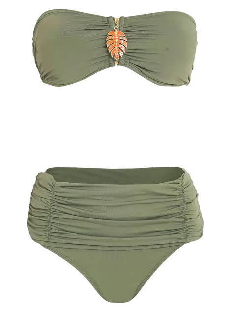 Brigitte Bandeau Bikini Set Green FARFETCH