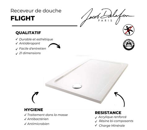 Receveur De Douche Jacob Delafon Flight Rectangle Extra Plat