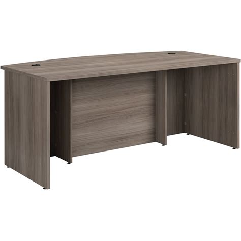 Sauder Affirm Engineered Wood Bowfront Executive Desk In Hudson Elm