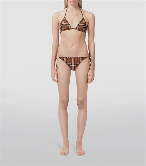 Womens Burberry Brown Check Bikini Harrods Uk