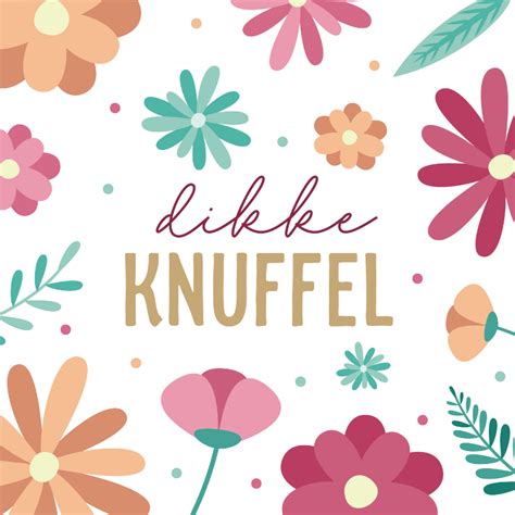 Zomaarkaart Met Bloemenpatroon Dikke Knuffel Kaartje Go