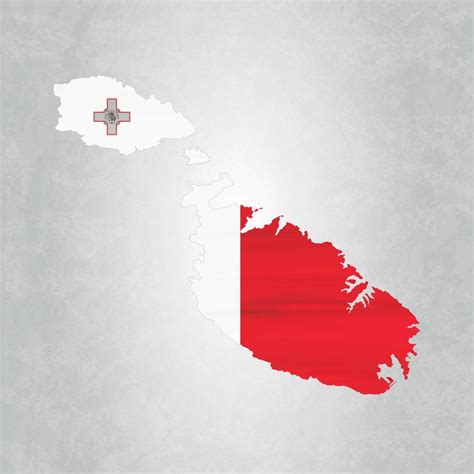 Malta map with flag 4266766 Vector Art at Vecteezy