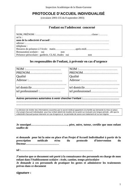 PDF PROTOCOLE DACCUEIL INDIVIDUALISÉ dun projet daccueil