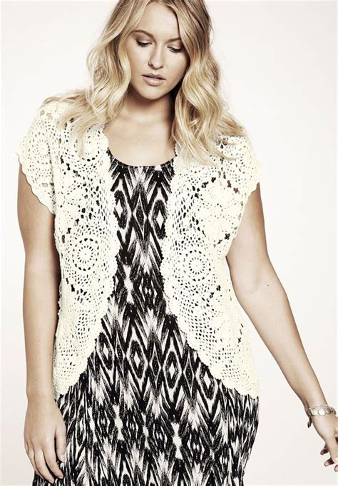 Hand Crocheted Cardigan By Denim 247 Plus Size Cardigans Roamans Trendy Cardigans Lace