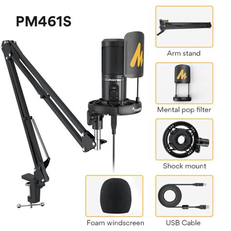 MAONO AU-PM461S USB Microphone Condenser Recording PC Mic for Online ...