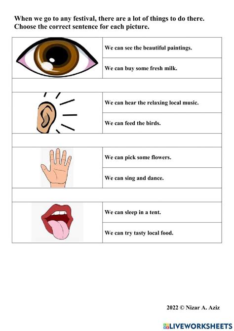 Sensory Verbs Exercise Live Worksheets