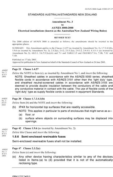 Asnzs 30002000amdt 32003 Electrical Installations Known As The