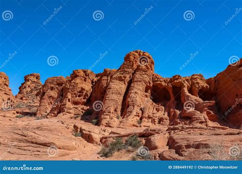 Valley Of Fire Scenic View Of Red Rock Sandstone Formation In The Valley Of Fire State Park